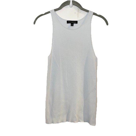 Banana Republic Top The Racer Tank Small Slate Blue Gray Lenzing Ecovero - Picture 2 of 7